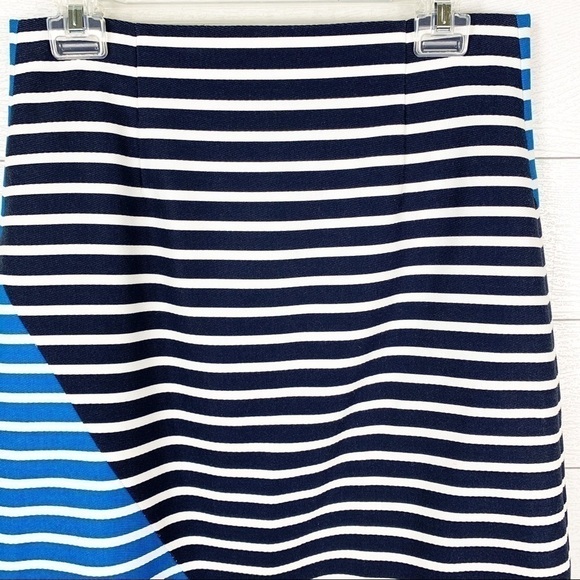 𝅺J Crew Striped Colorblock A Line Skirt Cotton - Picture 4 of 7